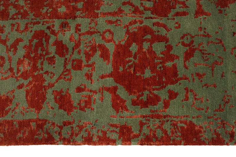 8x10 Rust and Green Turkish Traditional Rug