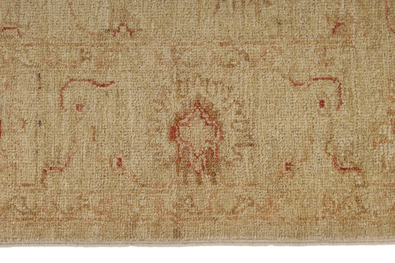 4x7 Beige and Red Turkish Oushak Rug