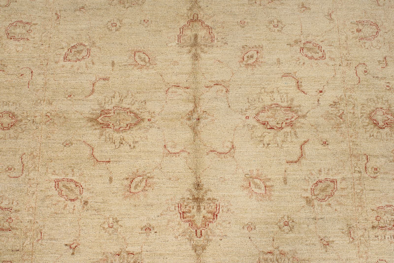 4x7 Beige and Red Turkish Oushak Rug