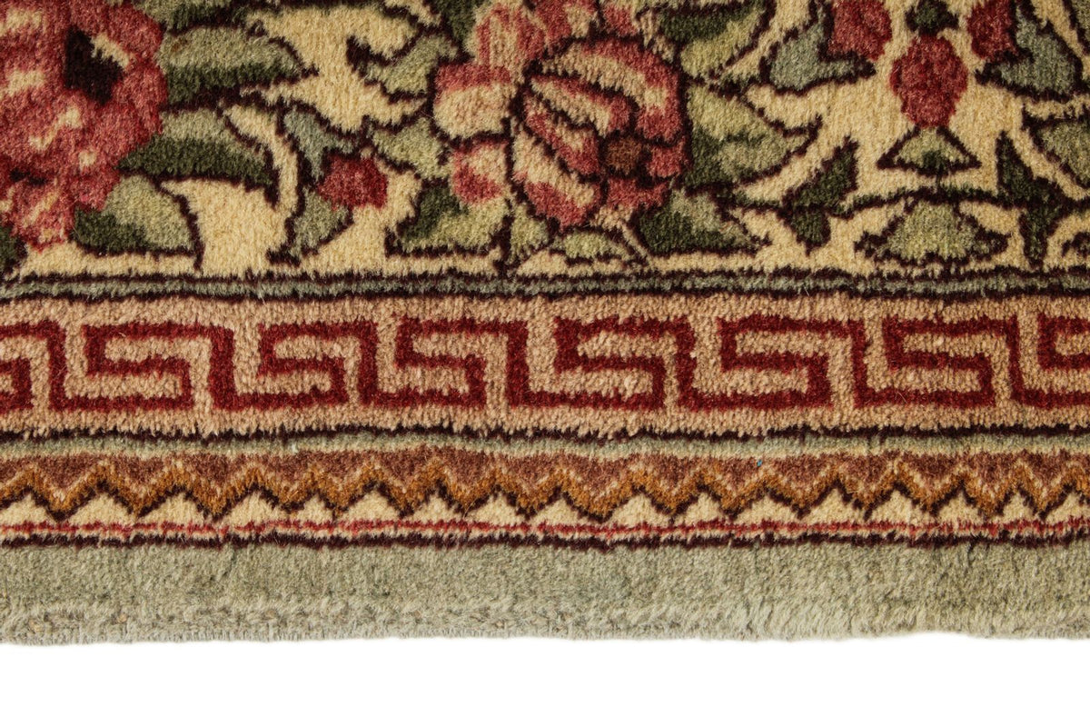 7x11 Blue and Ivory Turkish Silk Rug