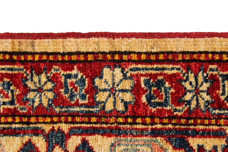 6x8 Red and Beige Kazak Tribal Rug