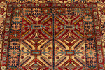 6x8 Red and Beige Kazak Tribal Rug