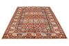 6x8 Red and Beige Kazak Tribal Rug