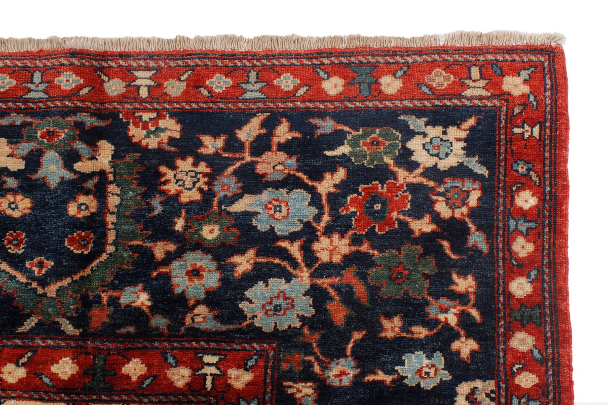 9x12 Ivory and Navy Turkish Traditional Rug