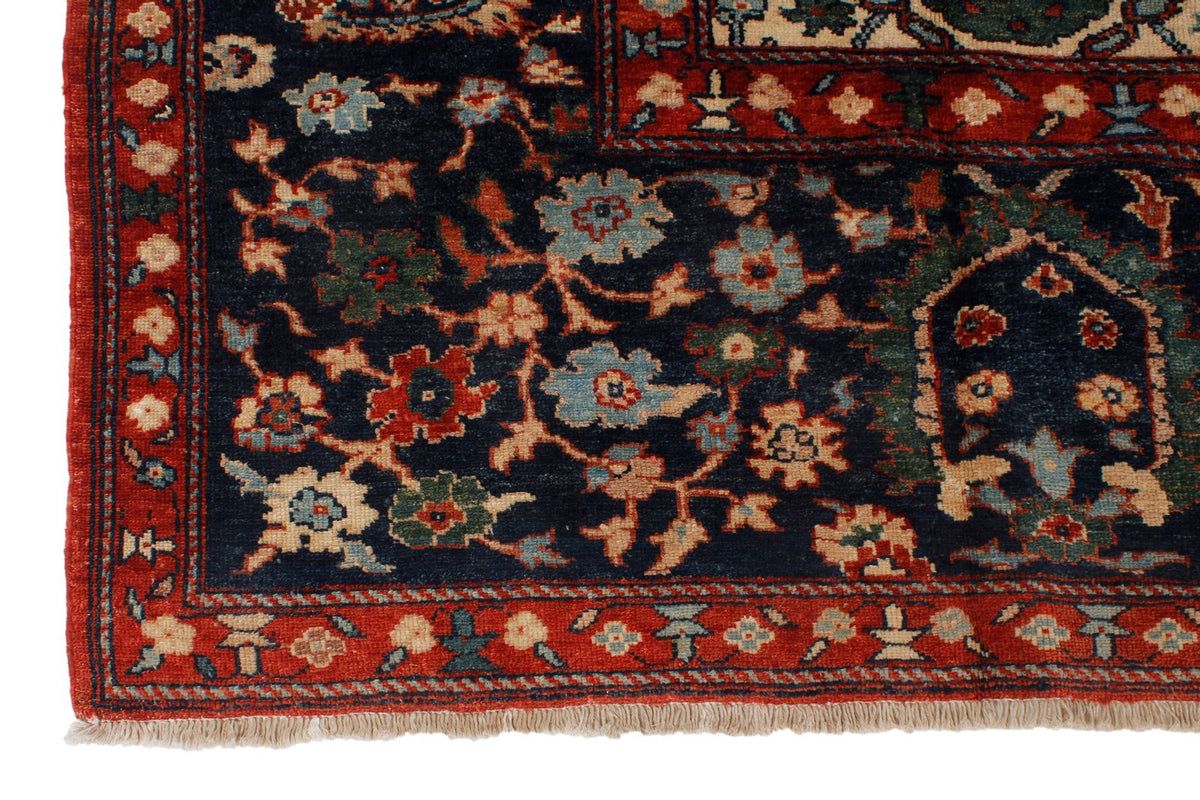 9x12 Ivory and Navy Turkish Traditional Rug