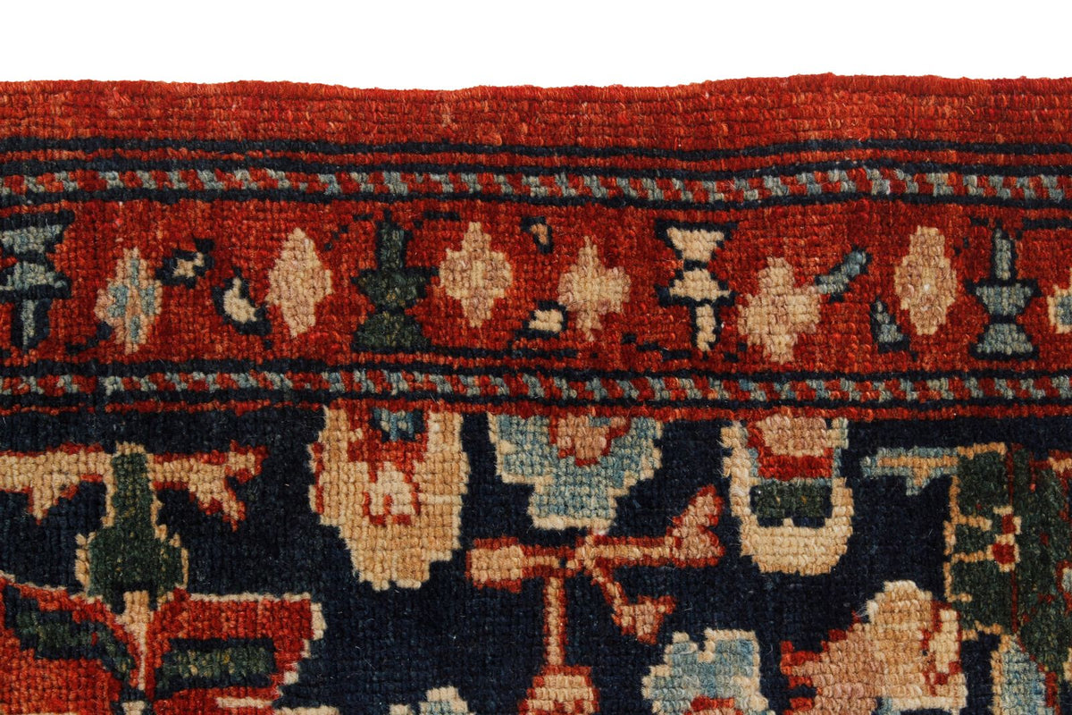 9x12 Ivory and Navy Turkish Traditional Rug