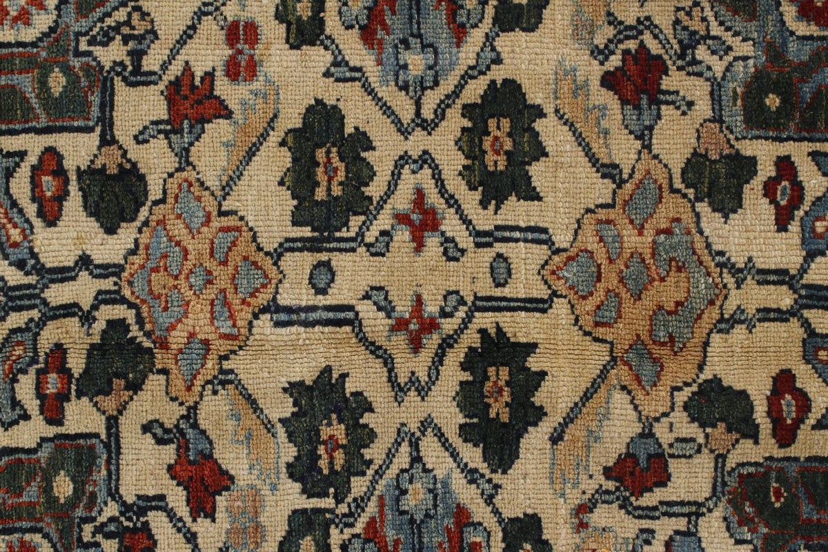 9x12 Ivory and Navy Turkish Traditional Rug