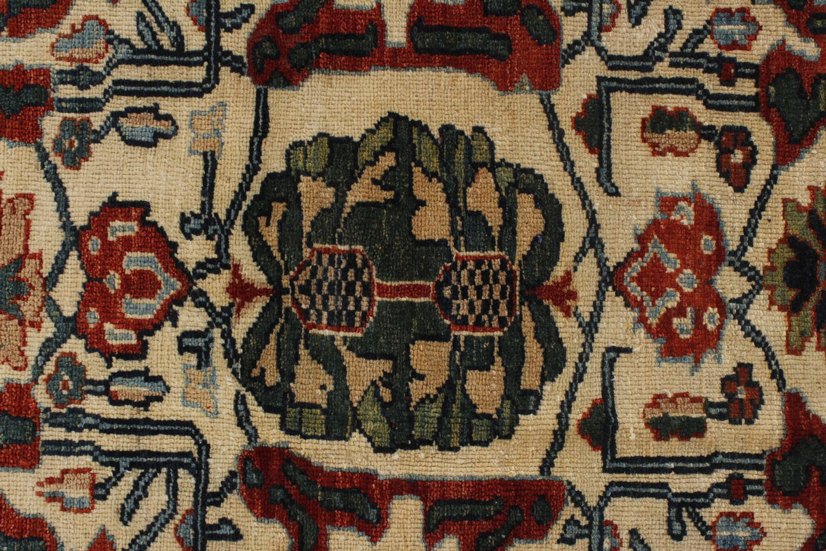 9x12 Ivory and Navy Turkish Traditional Rug