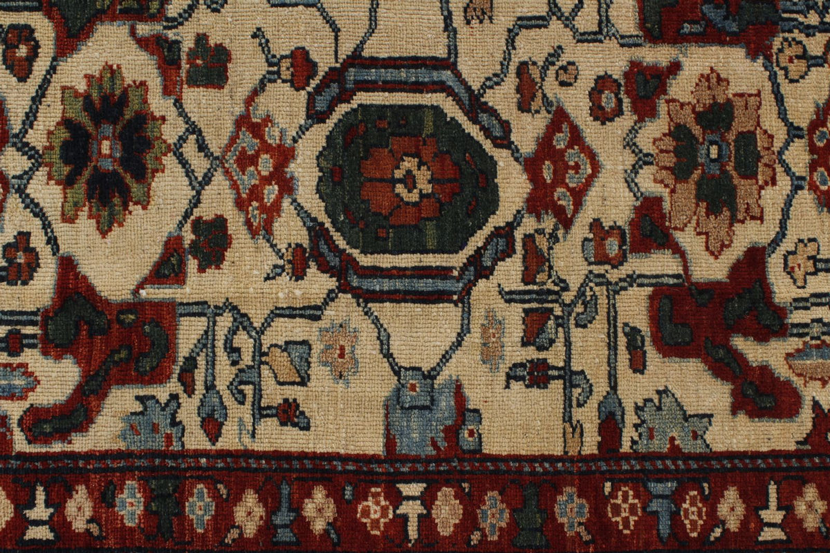 9x12 Ivory and Navy Turkish Traditional Rug