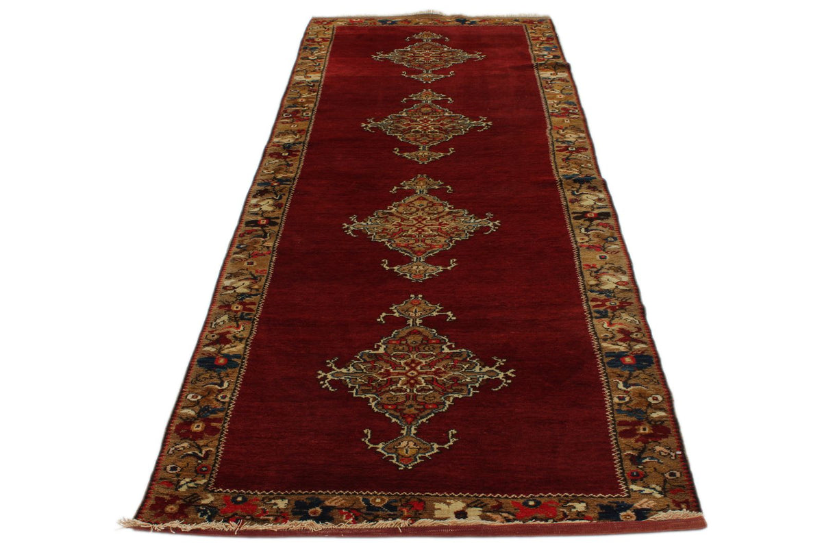 4x10 Red and Gold Turkish Tribal Runner