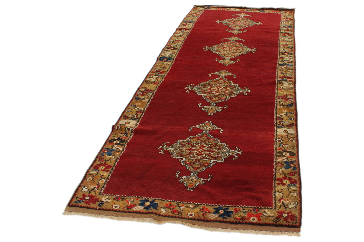 4x10 Red and Gold Turkish Tribal Runner