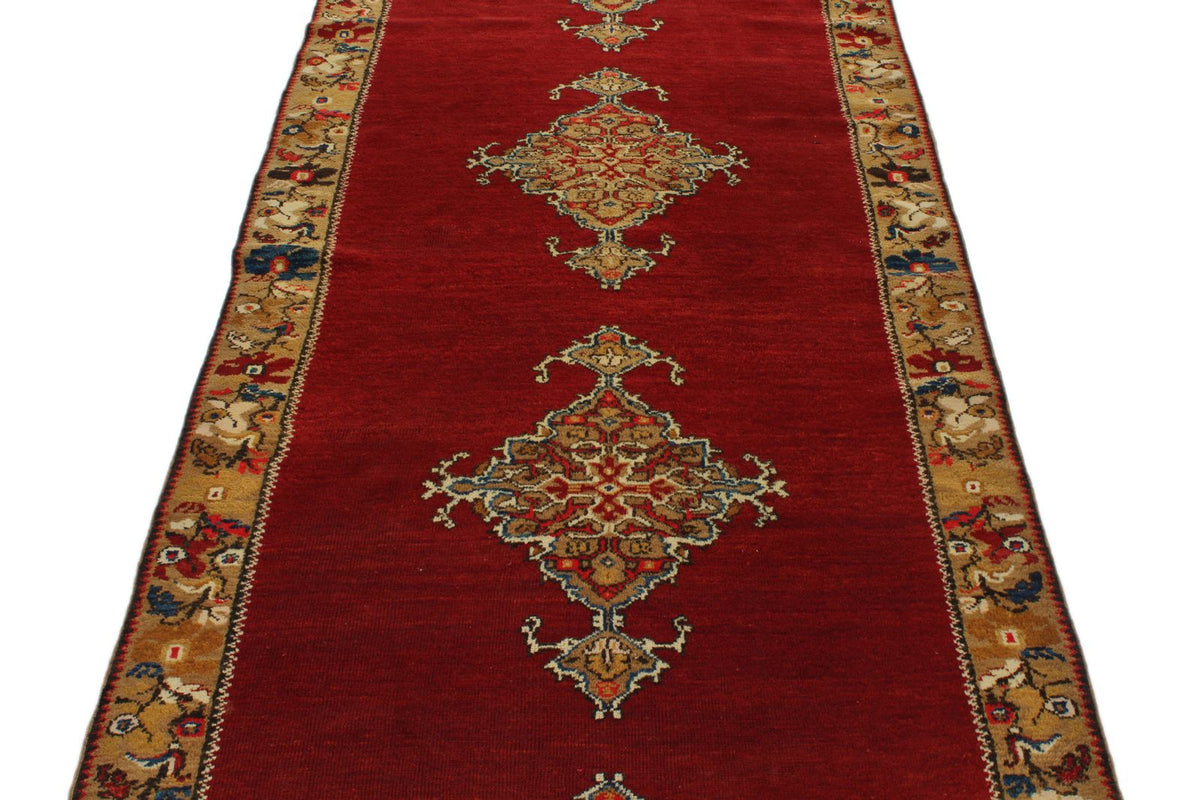 4x10 Red and Gold Turkish Tribal Runner