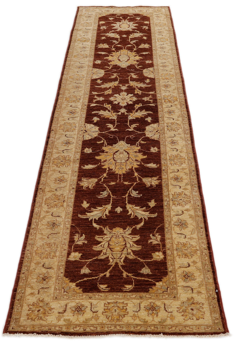 3x10 Brown and Ivory Turkish Traditional Runner