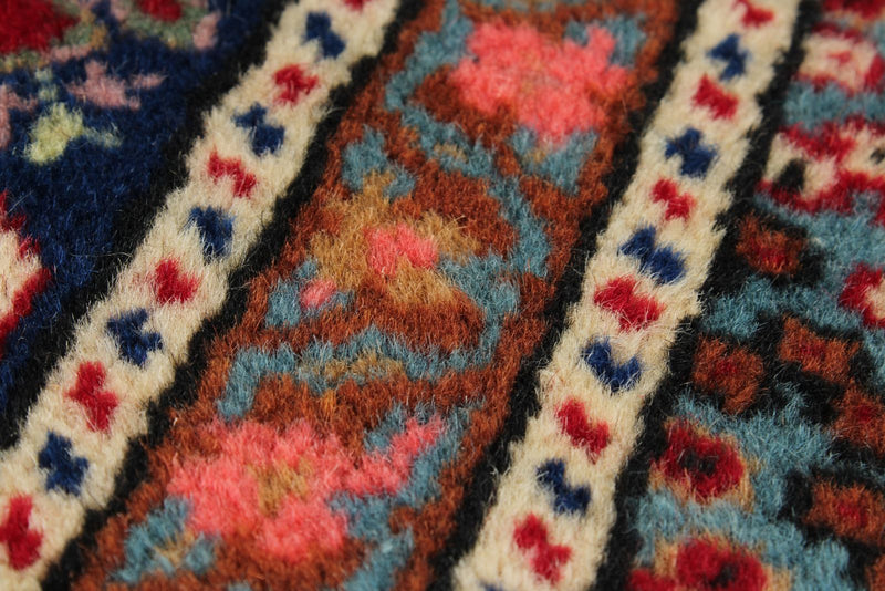 3x5 Red and Navy Turkish Traditional Rug