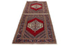 3x5 Red and Navy Turkish Traditional Rug