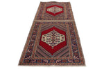 3x5 Red and Navy Turkish Traditional Rug