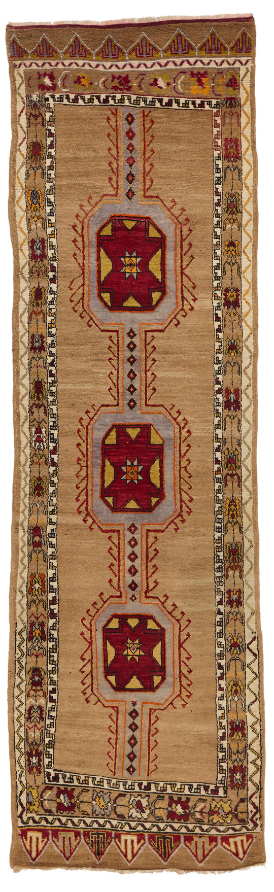 4x13 Brown and Red Turkish Tribal Runner