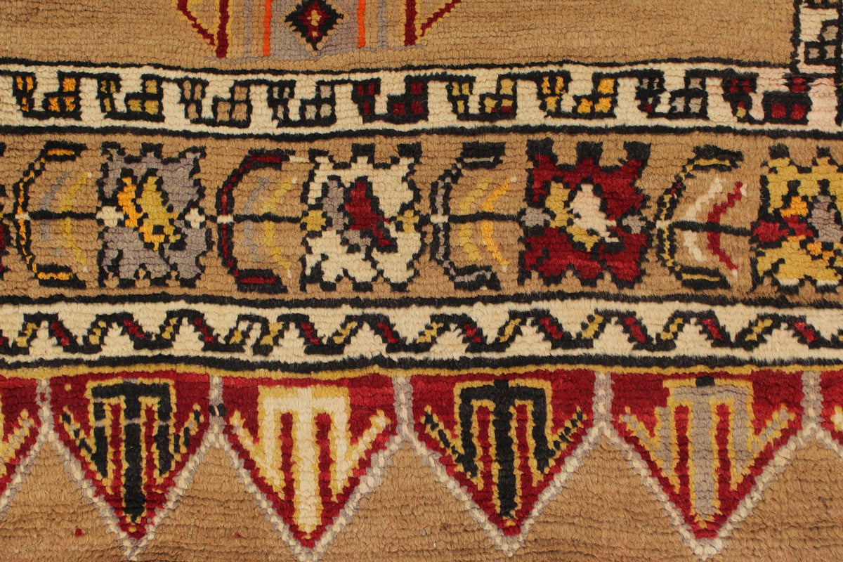 4x13 Brown and Red Turkish Tribal Runner