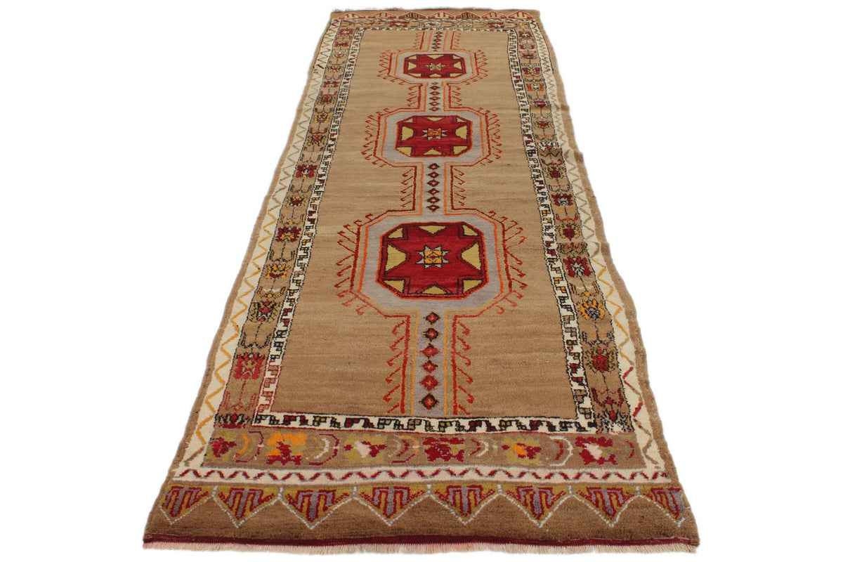 4x13 Brown and Red Turkish Tribal Runner