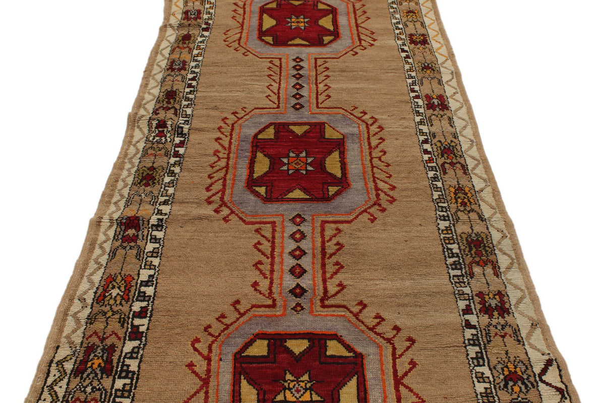 4x13 Brown and Red Turkish Tribal Runner