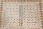 4x6 Ivory and Ivory Anatolian Tribal Rug