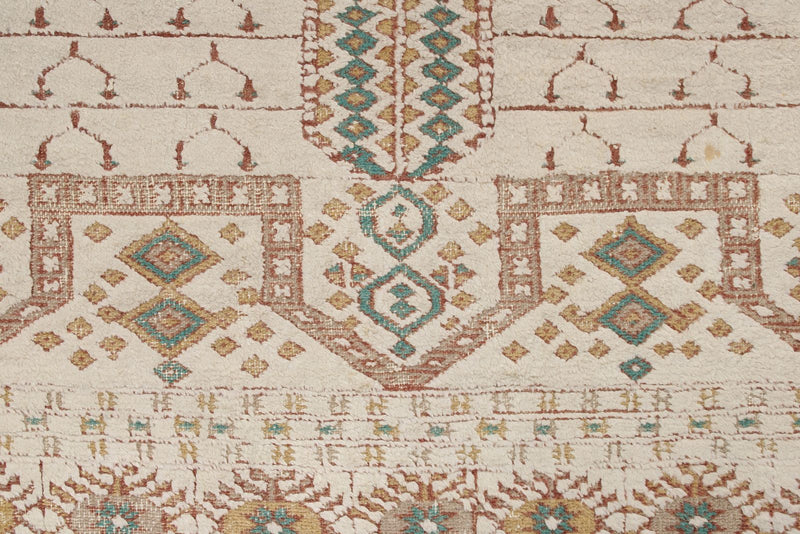 4x6 Ivory and Ivory Anatolian Tribal Rug