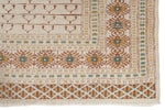 4x6 Ivory and Ivory Anatolian Tribal Rug