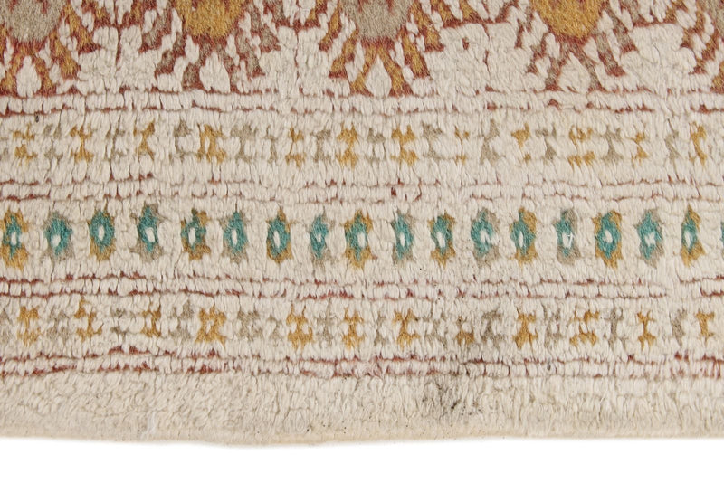 4x6 Ivory and Ivory Anatolian Tribal Rug