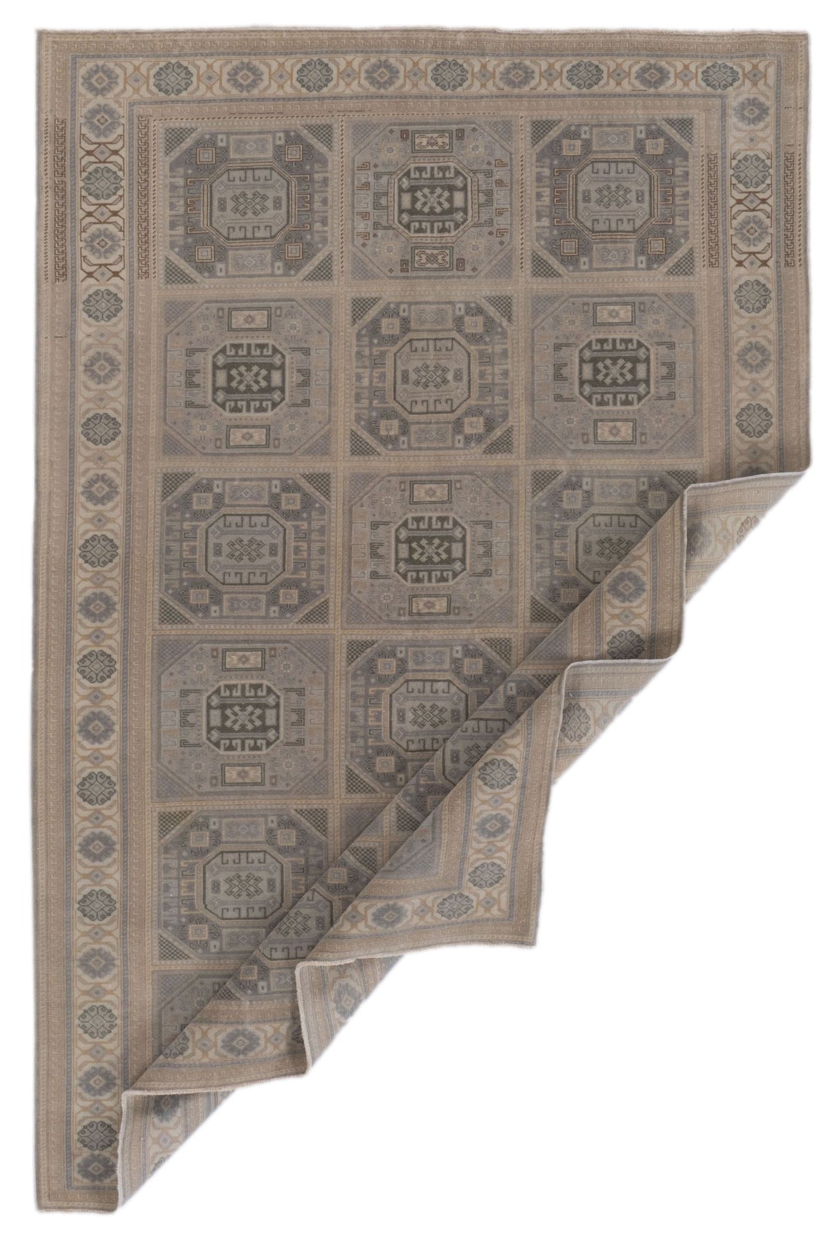5x7 Multicolor and Ivory Turkish Traditional Rug