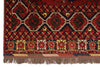 9x13 Red and Ivory Turkish Tribal Rug
