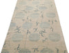 3x10 Ivory and Blue Traditional Rug