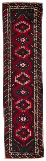 3x10 Red and Navy Anatolian Tribal Runner