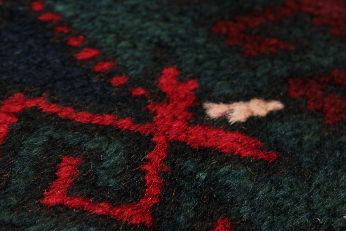 3x10 Red and Navy Anatolian Tribal Runner