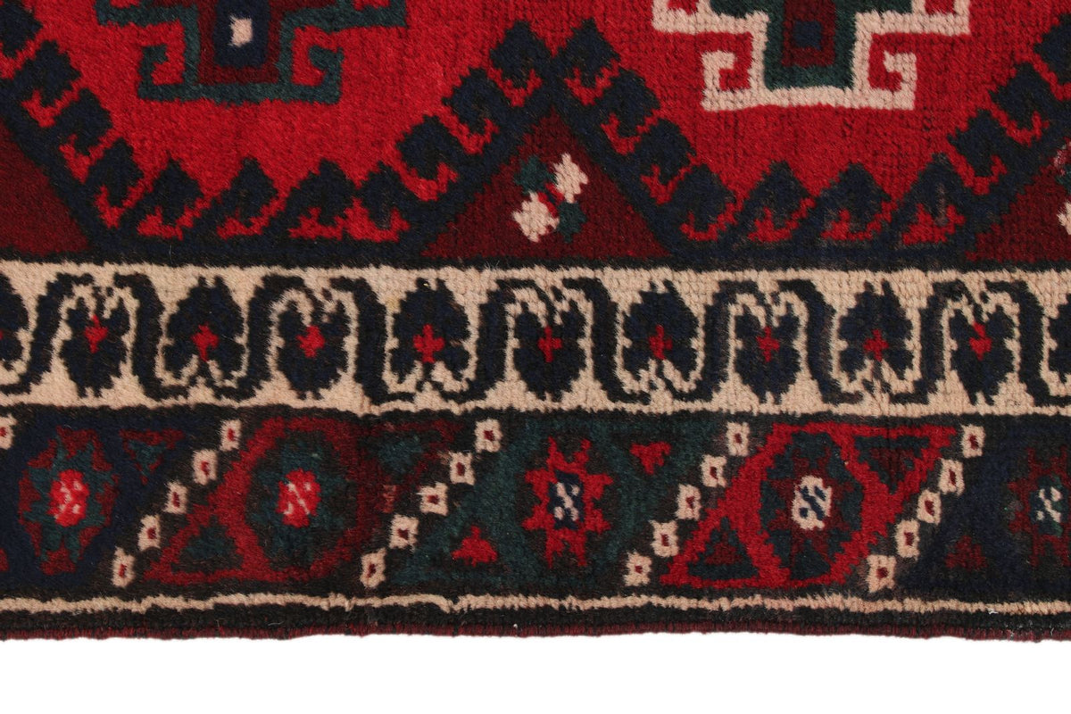 3x10 Red and Navy Anatolian Tribal Runner