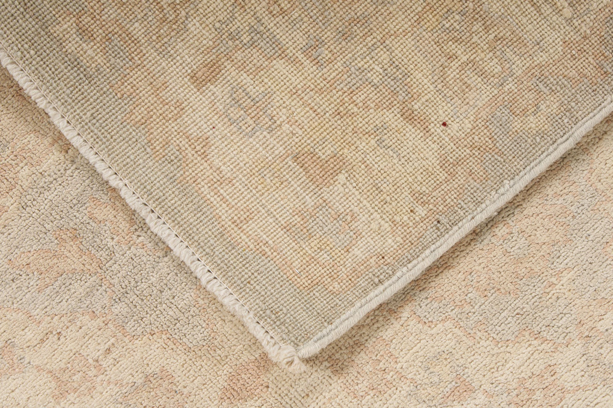 4x6 Off White and Blue Turkish Oushak Rug