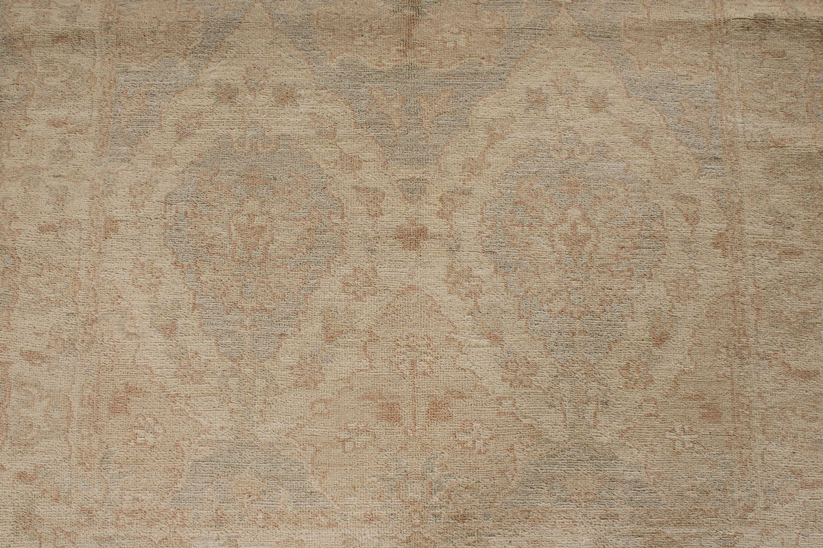 4x6 Off White and Blue Turkish Oushak Rug