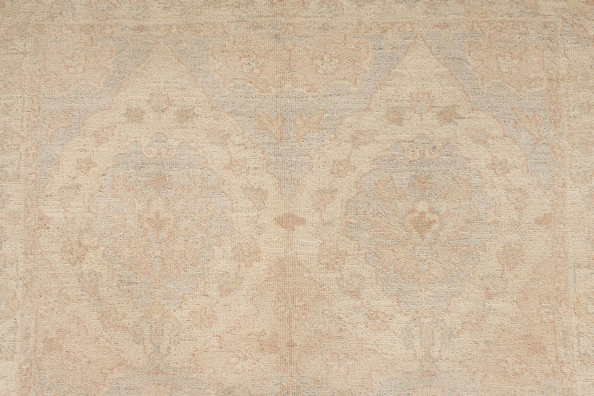 4x6 Off White and Blue Turkish Oushak Rug