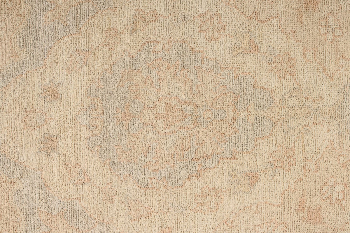 4x6 Off White and Blue Turkish Oushak Rug