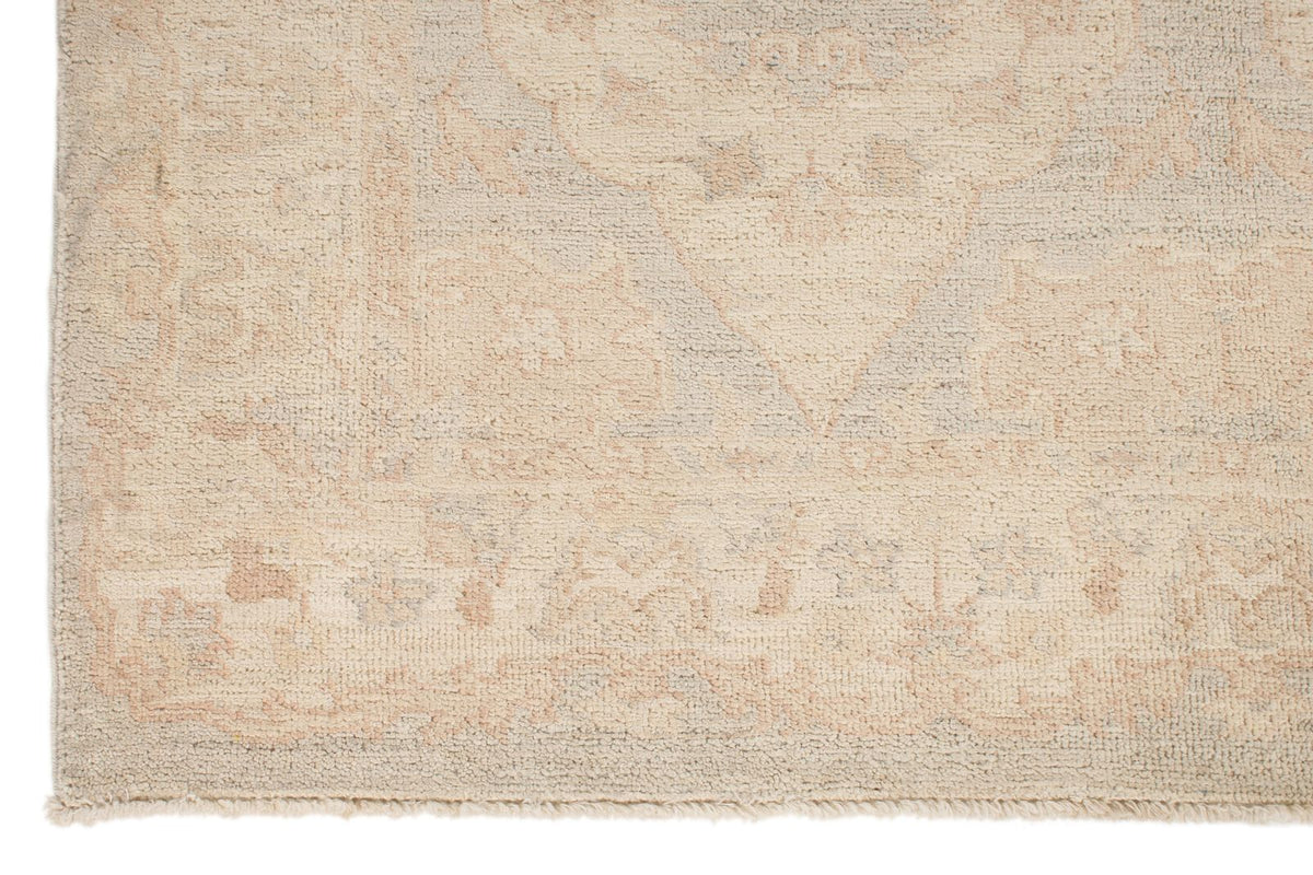 4x6 Off White and Blue Turkish Oushak Rug