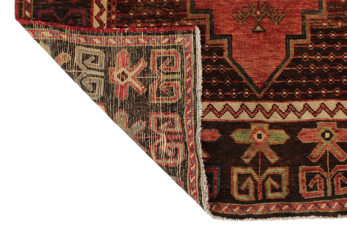 4x14 Red and Brown Turkish Tribal Runner