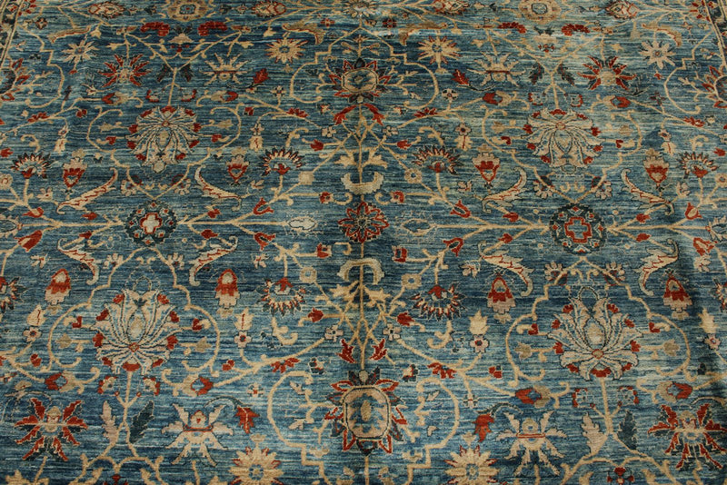 9x12 Blue and Light Blue Traditional Rug