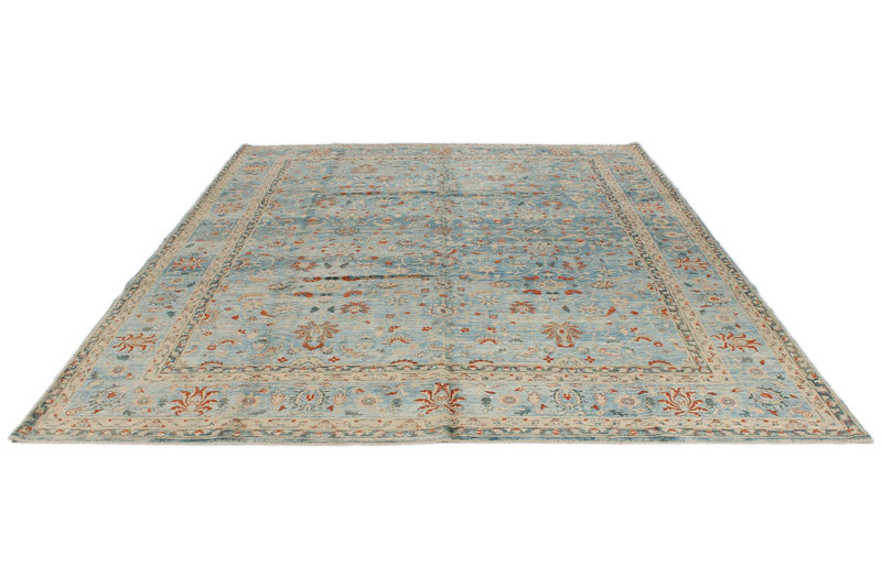 9x12 Blue and Light Blue Traditional Rug