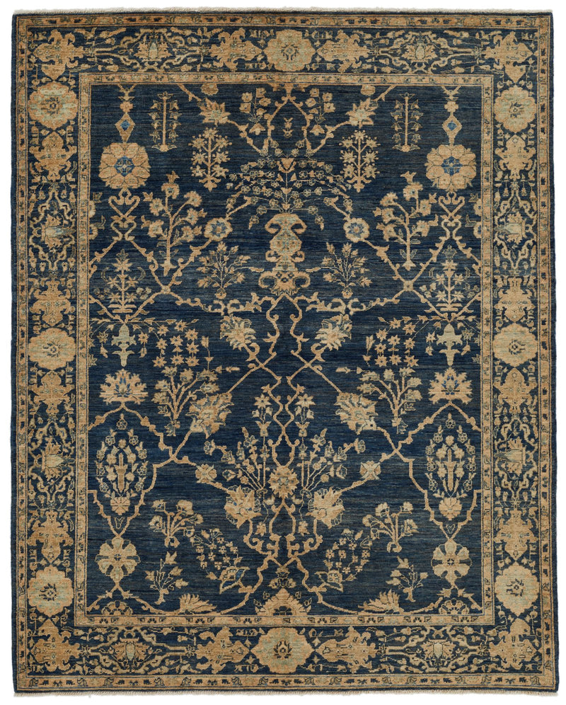 5x7 Navy Traditional Rug