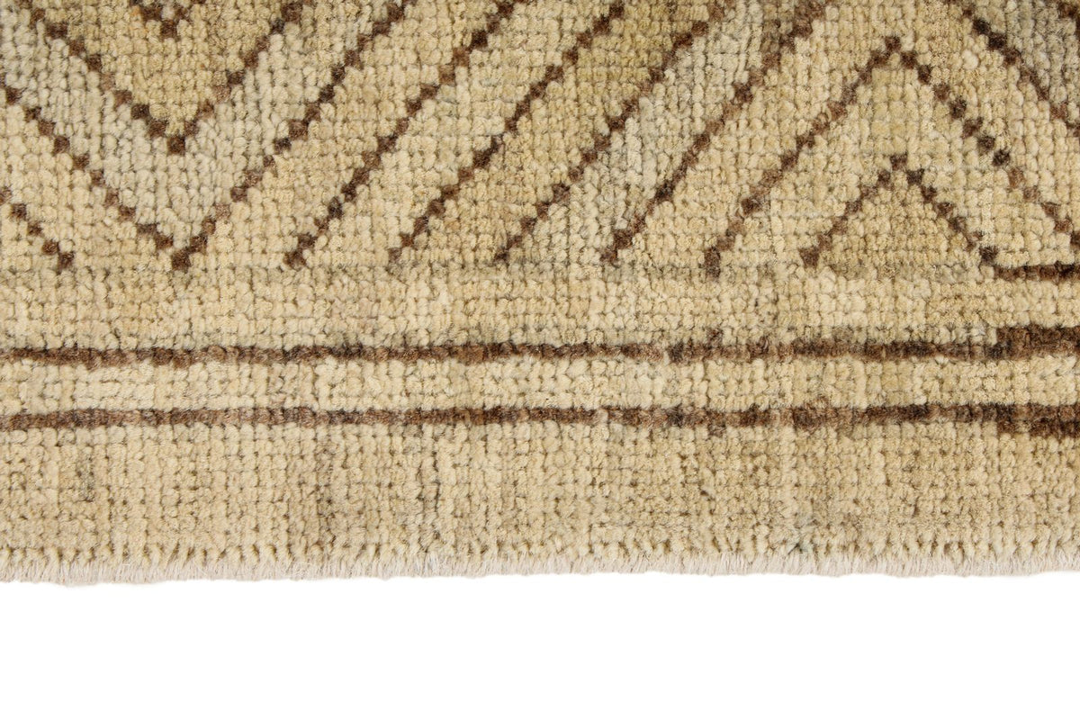 8x10 Ivory and Brown Turkish Tribal Rug