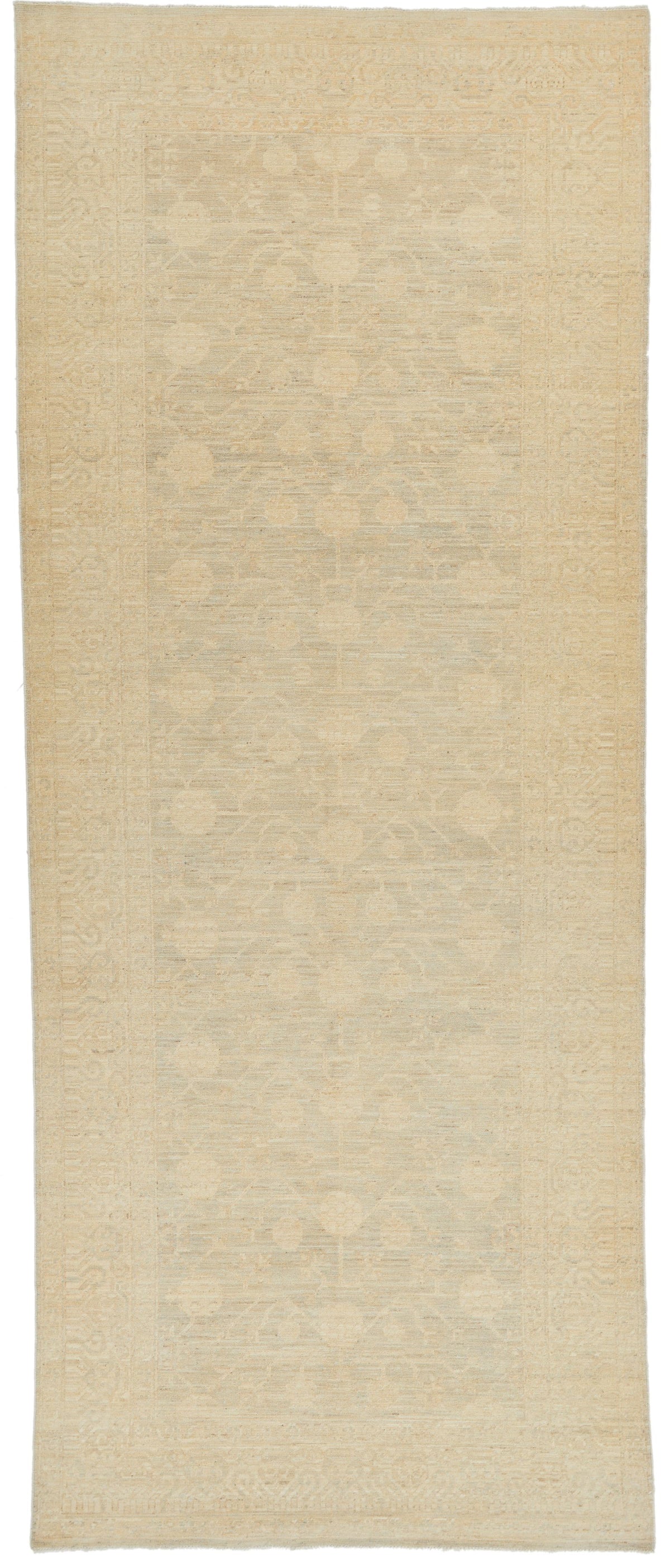 5x12 Gray and Ivory Turkish Tribal Runner