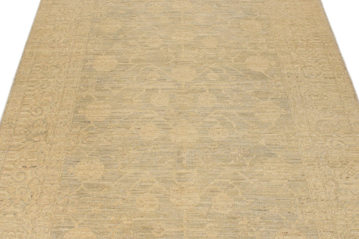 5x12 Gray and Ivory Turkish Tribal Runner