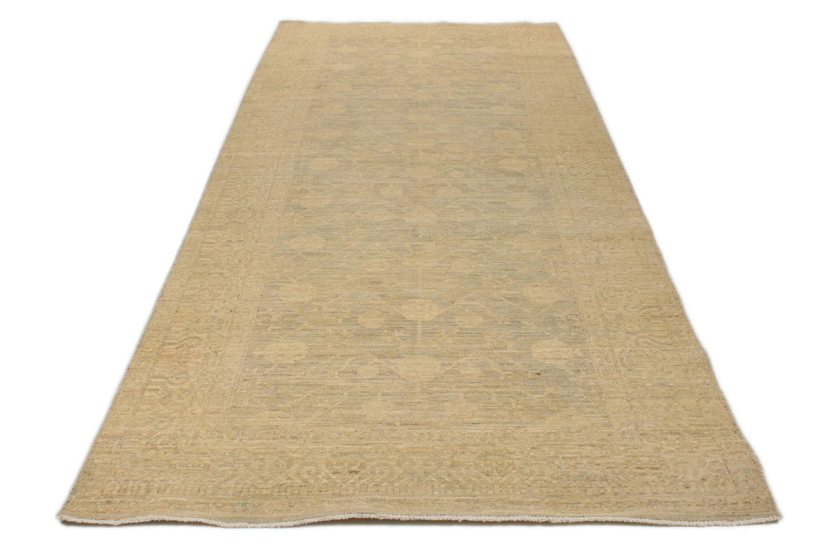 5x12 Gray and Ivory Turkish Tribal Runner