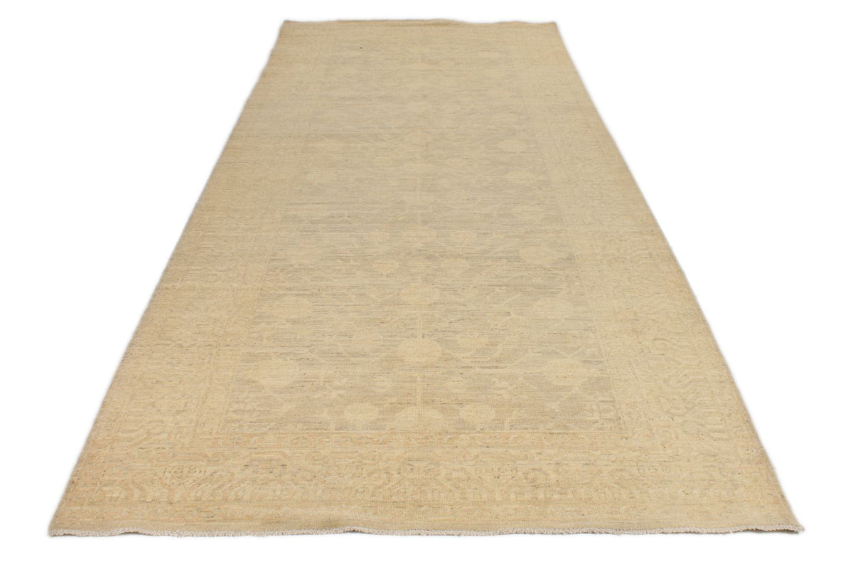 5x12 Gray and Ivory Turkish Tribal Runner