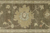 3x9 Gray and Ivory Turkish Oushak Runner