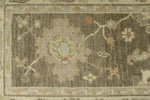 3x9 Gray and Ivory Turkish Oushak Runner